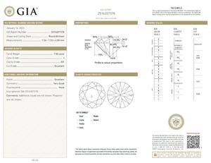 B2B D'Vins Bijoux pour GIA Certifié 1.50 CT Lâche Blanc Diamant Naturel Rond I Couleur FL FLOW Pureté EX Coupe Polie - Product Image 2