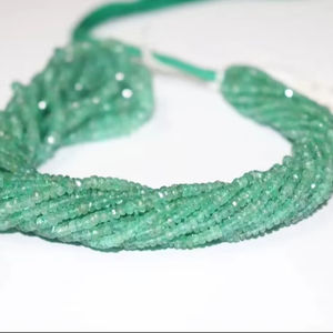 Cuentas de Rondelle facetadas de Esmeralda zambiana natural 15,5 pulgadas/38cm cuentas facetadas de Esmeralda cuentas de joyería de Esmeralda zambiana - Product Image 1