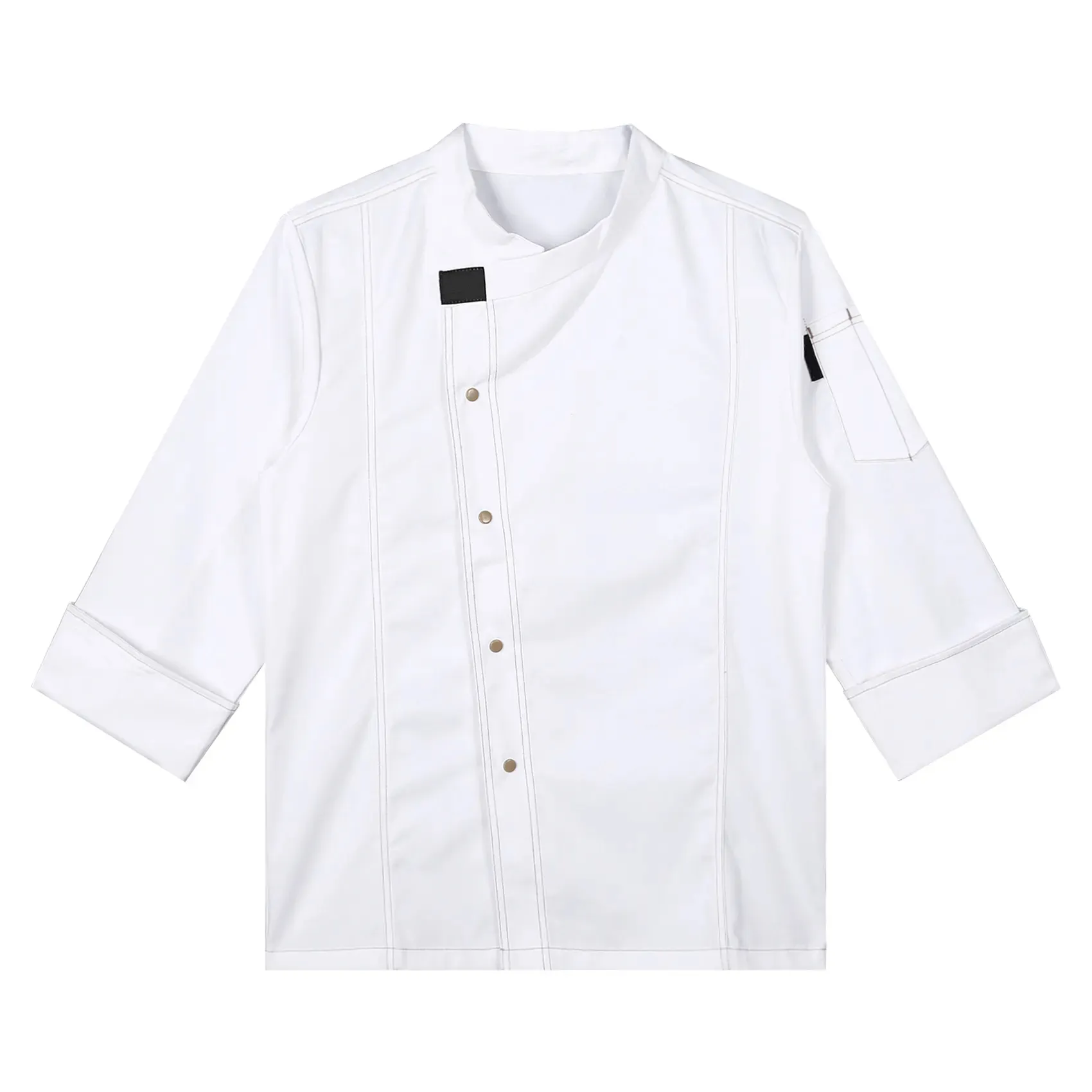 Yeni şef ceketi yaz şef üniforma gömlek aşçı kostümleri restoran gıda servis otel şef ceket restoran Logo başına
