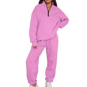 ชุดวอร์มผ้าฝ้าย100% ของผู้หญิงสองชิ้นใส่ได้ปกติเหมาะสำหรับฤดูหนาว - Product Image 1