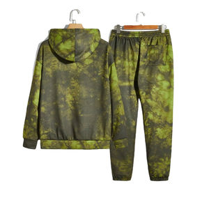 Precio al por mayor personalizado Tie Dye pulóver chándales para hombres de secado rápido transpirable de talla grande con diseño liso Tie Dye chándales - Product Image 4