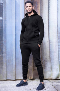 Latest Premium <b>Black</b> Zip Regular Fit <b>Fleece</b> Hoodie 100% Cotton <b>Men's</b> Ribbed Hem Cuffs Casual Wear Autumn Eco-Friendly - Product Image 2