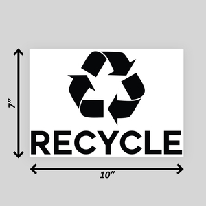 Recycler Traceur PVC Autocollant Noir Commercial Design Industriel Rectangle UV Protégé 10x7 Durable Signe Environnemental - Product Image 2