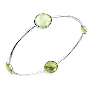 Pulsera de Plata de Ley 925 con Peridoto para Mujer, Joyería con Piedras Preciosas - Product Image 2