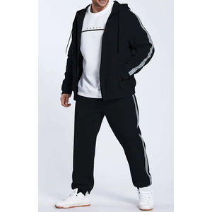 Ensemble de survêtement en molleton de coton pour homme, de haute qualité, 2 pièces, ensemble de jogging décontracté, sweat-shirt et pantalon de sport - Product Image 1