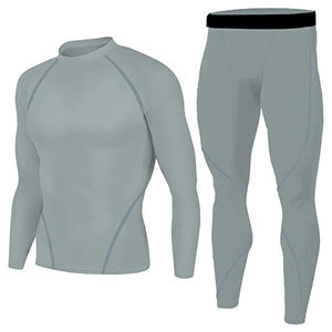 New Arrival Men Compression Set 2-Piece Spandex/Nylon Breathable Quick Dry Anti-Wrinkle Yoga <b>Leggings</b> with <b>Waist</b> Front Design - Product Image 3
