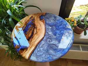 Posavasos de resina y piedra con tema bohemio, posavasos redondos artísticos para bebidas, juego de posavasos de mesa elegante y resistente al agua para el hogar, - Product Image 4