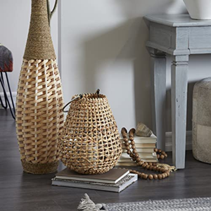 Precio barato, respetuoso con el medio ambiente, jacinto de agua natural, linterna tejida, candelabro artesanal para decoración con marco de metal de Vietnam - Product Image 6