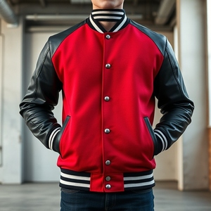 Veste universitaire fabriquée au Pakistan avec manches en polaire Tech, vierge avec manches en cuir, disponible dans toutes les tailles, fournisseur OEM - Product Image 5