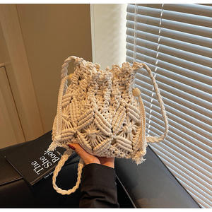 Crochet Cross-border Niche Design Women Spring New Arrival <b>Small</b> Silicone Rope Woven Crossbody Bag Bucket Bag - Product Image 2