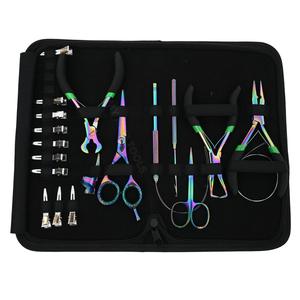Kit d'outils pour extensions de cheveux arc-en-ciel avec outil de verrouillage des perles, pince à ouvrir les perles, coupe-keratine, crochet de traction et pinces de sectionnement - Product Image 1