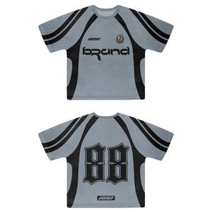 เสื้อยืดกีฬาแขนสั้นโอเวอร์ไซส์สำหรับผู้ชาย, เสื้อระบายอากาศแห้งเร็วพร้อมปกสีแบบเย็บ - Product Image 1