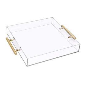 Plateaux de service en acrylique blanc transparent, options pour le service de nourriture décoratif et petite taille, vente chaude - Product Image 2