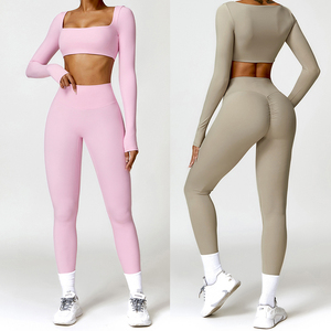 Conjunto De ropa De Yoga con Control De Barriga, mallas sin costuras De Yoga, pantalones cortos De Fitness Sexy, conjunto De gimnasio, traje De Yoga De entrenamiento para mujer - Product Image 2