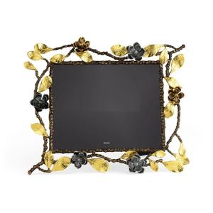 Cadre photo vertical à branches florales dorées avec feuilles et fleurs métalliques Cadre photo décoratif élégant inspiré de la nature - Product Image 5