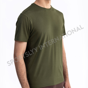 เสื้อยืดผู้ชายคุณภาพสูง สวมใส่สบาย ทรงปกติ แขนสั้น ไม่เป็นขุย รับสกรีนโลโก้ด้านหน้า - Product Image 3