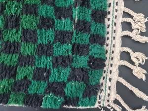 Haute qualité Beni Ourain tapis Tribal vert à carreaux marocain Azilal laine tapis haute Pile tapis pour salon décor à la maison - Product Image 6