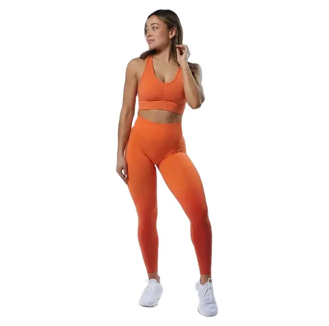 Soft Naked Feeling Workout Gym Sets Women Comfortable Breathable Athletic Wear Sets Quick Dry 4 Pieces Yoga Sets