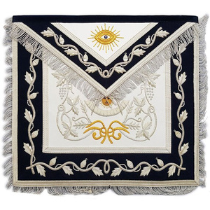 Masonic Regalia Grand Master <b>Leather</b> <b>Apron</b> Kit Full Dressed <b>Apron</b> With Chain Collar One Set Kitchen Accessory - Product Image 3