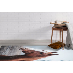 Tapis imprimé cheval sauvage : décoration de la maison, décoration de bureau, cadeau personnalisé, tapis en velours de luxe - Product Image 2