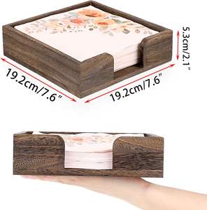 Square Wooden <b>Napkin</b> <b>Holder</b> - Rustic Luncheon <b>Napkin</b> <b>Holder</b> for Dining Table Countertop Kitchen Vintage <b>Napkin</b> <b>Holder</b> Basket - Product Image 3