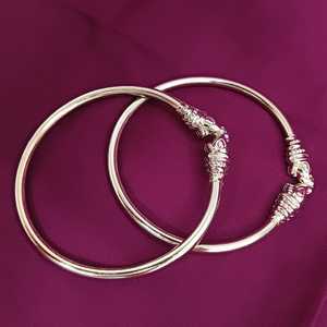 Pulsera de Metal Chapado en plata antigua de alta calidad, conjunto de brazalete de pulsera de elefante bohemio para mujer, joyería de fabricante indio - Product Image 2