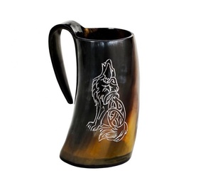 Jarra Vikinga de Cuerno de Búfalo, Ecológica, Hecha a Mano, de Inspiración Medieval, Pulida, Auténtica, para Navidad o Cumpleaños - Product Image 1