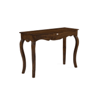 Table console traditionnelle Tania en bois de sheesham massif avec finition antique, meubles de salon écologiques, 1 tiroir