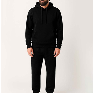 Survêtement d'hiver pour homme, grande taille, à capuche, uni, personnalisable - 100% coton, uniforme de sport, fabricant de commandes en gros OEM/ODM - Product Image 1