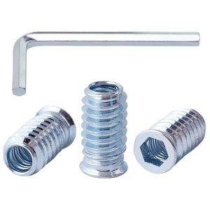 Inserts filetés en acier au carbone M4x8mm <span class=keywords><strong>de</strong></span> qualité industrielle pour <span class=keywords><strong>bois</strong></span>, écrous et douilles pour meubles - Product Image 1
