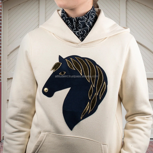Sudadera con capucha Ecuestre para mujer con logotipo personalizado al por mayor sudadera extragrande con pantalones de nuevo diseño en color negro y gris - Product Image 3