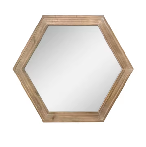 Azora Industries Modern Wall <b>Mirror</b> Rustic Farmhouse Decor with Natural Wood Frame and Attached Hanging <b>Bracket</b> - Product Image 1