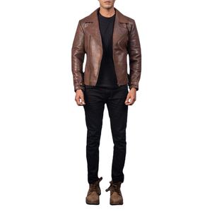 เสื้อแจ็คเก็ตหนังผู้ชาย งานฝีมือระดับพรีเมียม เย็บอย่างทนทาน บริการสกรีนโลโก้ เสื้อคลุมสำหรับฤดูหนาว เหมาะสำหรับผู้ซื้อทั้งปลีกและส่ง - Product Image 2