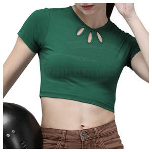 Top corto ligero de talla grande para mujer, ropa informal, Top corto para mujer, Top corto de Color sólido para mujer - Product Image 1