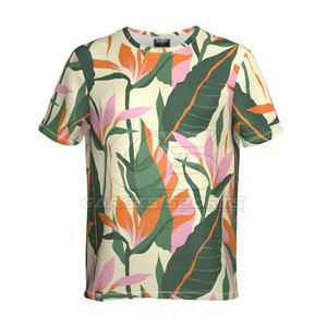 Camiseta de sublimación para hombre, tela de poliéster para deportes y ropa activa, camiseta estampada por sublimación para hombre a la moda - Product Image 1