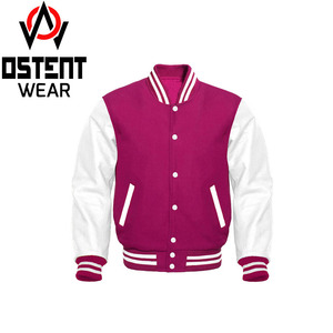 Wholesale Custom Lightweight Leather Sleeve Varsity Bomber <b>Jacket</b> High School Baseball Print Stand <b>Thin</b> Winter Style for <b>Men</b> - Product Image 1