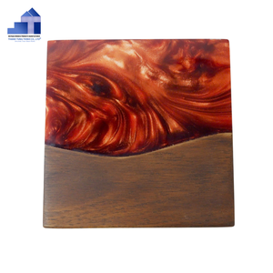Produit chaud Sous-verres en bois de haute qualité Sous-verre en résine époxy Unique pour accessoires de table Vente en gros d'une usine du Vietnam - Product Image 1