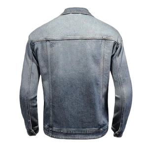 Veste en jean unie personnalisée en gros pour hommes et femmes, style urbain décontracté, haute couture, grande taille, bouton, 100% - Product Image 5