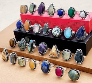 Superbe bague en vrac pour femmes en plaqué argent sterling 925, multi forme, faite à la main, bijoux des Bahamas, fournisseurs en gros - Product Image 6