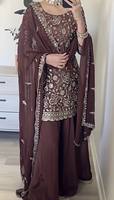 Robe Sharara de style Bollywood indien et pakistanais pour femme, en Faux Georgette lourde infroissable, modèle Punjabi