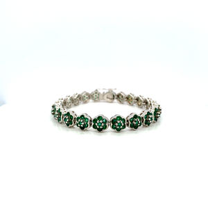 Adjustable <b>Women's</b> Emerald Colour Lab Gemstone Tennis <b>Bracelets</b> 925 <b>Sterling</b> <b>Silver</b> <b>Women</b> Jewelry Emerald Tennis <b>Bracelet</b> - Product Image 1