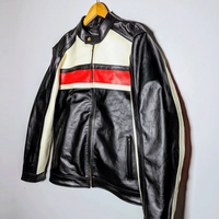 Veste de protection sportive en cuir véritable de style moto d'hiver avec logo imprimé en couleur personnalisée, certifiée CE, imperméable et coupe-vent