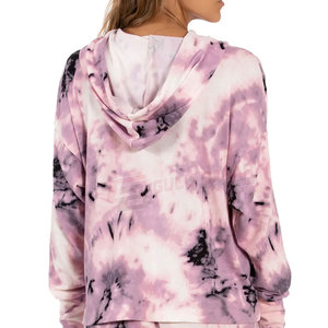 Sweat-shirts à capuche personnalisés pour femmes, manches longues, tie-dye, automne/hiver 2026, avec logo frontal, pour adultes - Vente en gros - Product Image 2