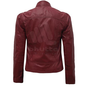 แจ็คเก็ตหนังผู้หญิงคุณภาพดีที่สุด แบบซิป คอตั้ง ระบายอากาศได้ดี เป็นมิตรกับสิ่งแวดล้อม แฟชั่นฤดูหนาว ด้านหน้าปรับแต่งได้ทุกแบบ - Product Image 2