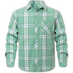 Chemise en flanelle pour homme de bonne qualité, entièrement personnalisable, tendance, anti-rides, de haute qualité - Product Image 1
