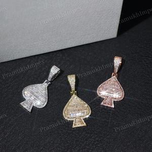 Pendentif de luxe en diamant VVS style Hip Hop, diamant baguette glacé, plaqué or, bijoux personnalisés, fournisseur en gros - Product Image 3