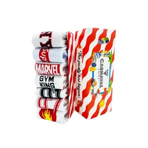 Sports-2 Gym Athletic Sports <b>Socks</b> Set 7-Pack Striped Print Customizable Logo Anti-Bacterial for Men Women for Autumn Season - Product Image 1