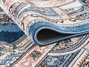 Alfombra turca de lujo hecha a máquina, color azul Shiraz, premium para sala de estar, del fabricante de Gaziantep. - Product Image 2