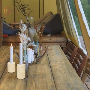 Bougeoir en marbre naturel Vaisselle romantique Pot à bougie unique Forme de pilier Accessoires d'éclairage à prix raisonnable - Product Image 2