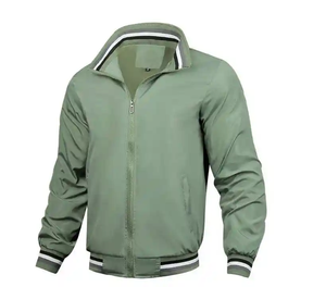 Blousons universitaires fins sans col, vierges, personnalisables avec logo sur le devant, style vintage, pour hommes - Product Image 2